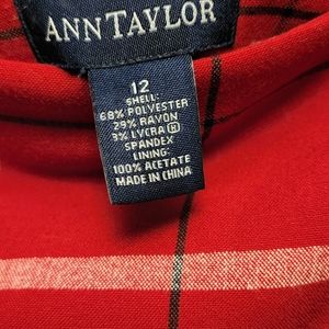 Anne Taylor red plaid skirt